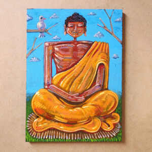 Buddha with Bird Friend, 5"x7"