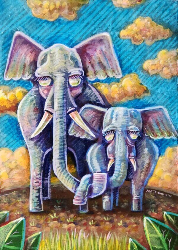 Elephant Painting by Matt Godwin