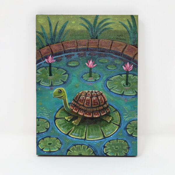 Lily Pad Turtle Painting By Matt Godwin