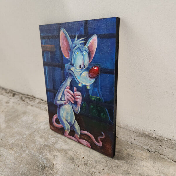 pinky original acrylic painting on wood by matt godwin 5x7 - Buy Art for Sale By Artist - Handmade in South Florida USA