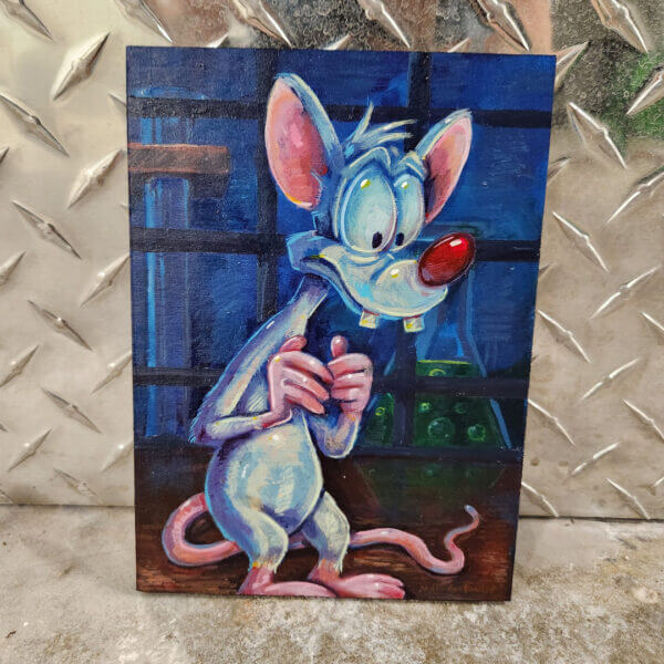 pinky original acrylic painting on wood by matt godwin 5x7 - Buy Art for Sale By Artist - Handmade in South Florida USA