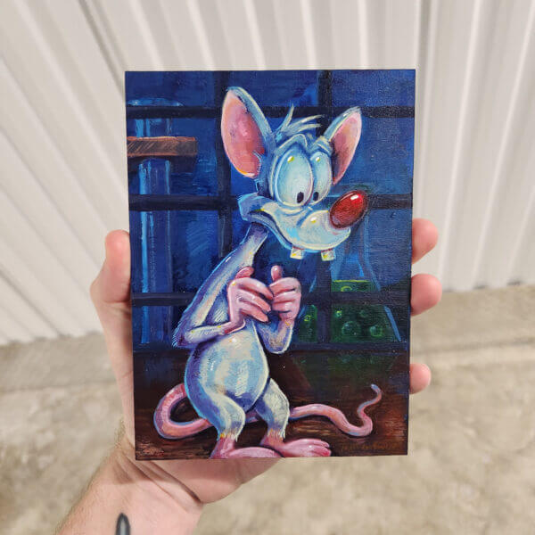 pinky original acrylic painting on wood by matt godwin 5x7 - Buy Art for Sale By Artist - Handmade in South Florida USA