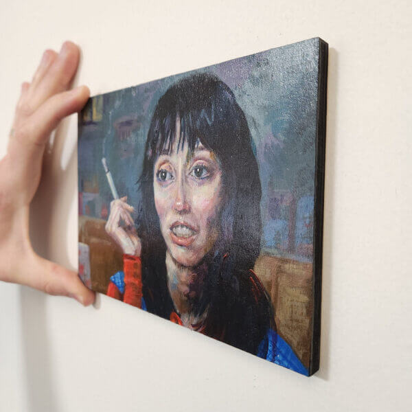 shelley duvall smoking original acrylic painting on wood by matt godwin 5x7 - Buy Art for Sale By Artist - Handmade in South Florida USA