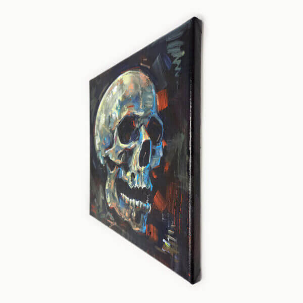 skull original acrylic painting on canvas by matt godwin 12x12 - Buy Art for Sale By Artist - Handmade in South Florida USA