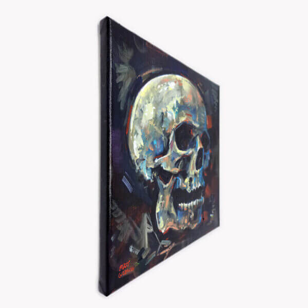 skull original acrylic painting on canvas by matt godwin 12x12 - Buy Art for Sale By Artist - Handmade in South Florida USA