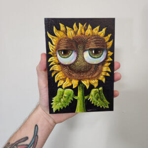 Sunflower with Bulbous Eyeballs, 5"x7"