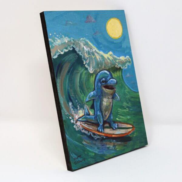 Surfing Dolphin Painting By Matt Godwin