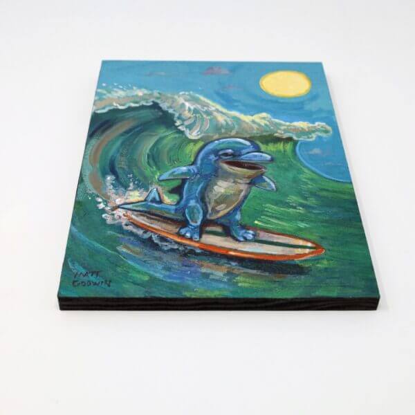 Surfing Dolphin Painting By Matt Godwin