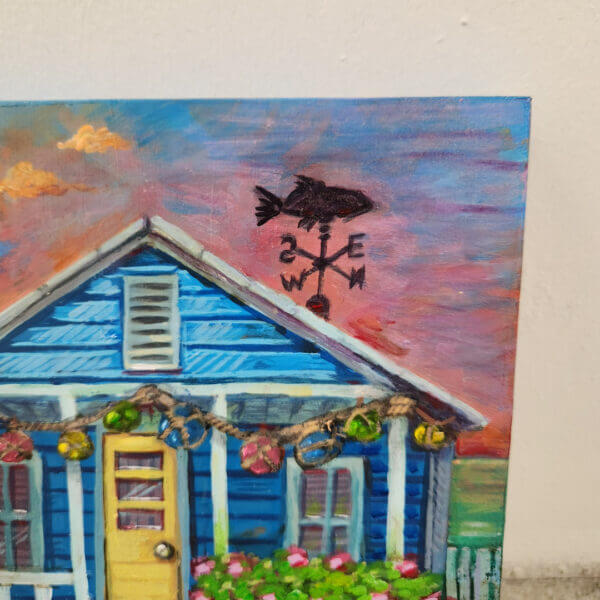 Beach House Original Oil and Acrylic Painting by Matt Godwin South Florida Artist