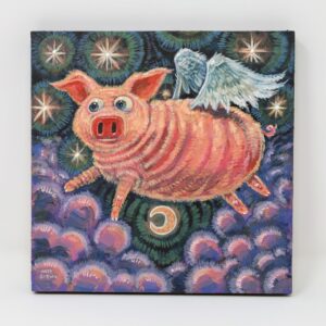 Flying Pig, 8"x8"