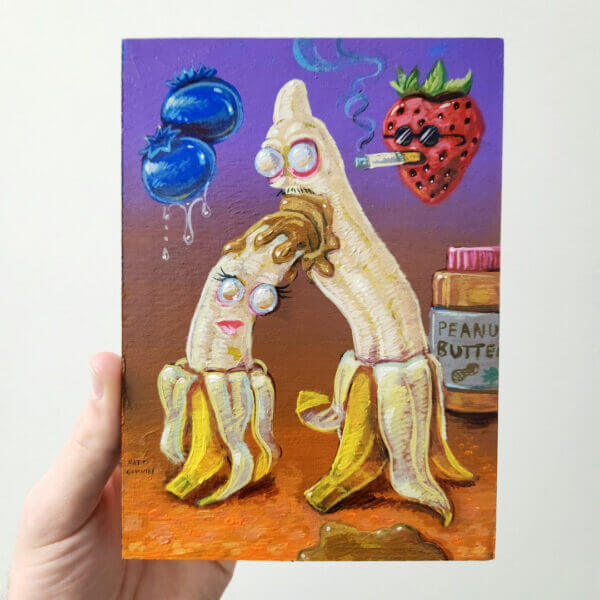 Peanut butter banana painting original one of a kind hand painted art by Matt Godwin_2