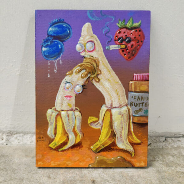 Peanut butter banana painting original one of a kind hand painted art by Matt Godwin_5