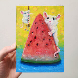 These mice know what's good, 5"x7"