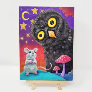 Owl Stalks Mouse, 5"x7"