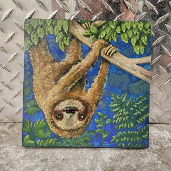 Sloth painting original acrylic art by Florida Artist Matt Godwin