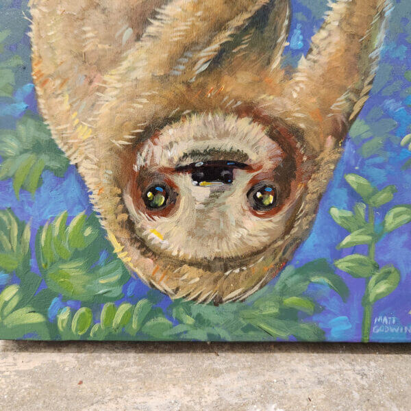 Sloth painting original acrylic art by Florida Artist Matt Godwin