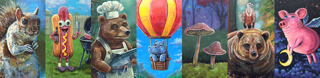 A banner of original paintings by Matt Godwin (links to the home page)