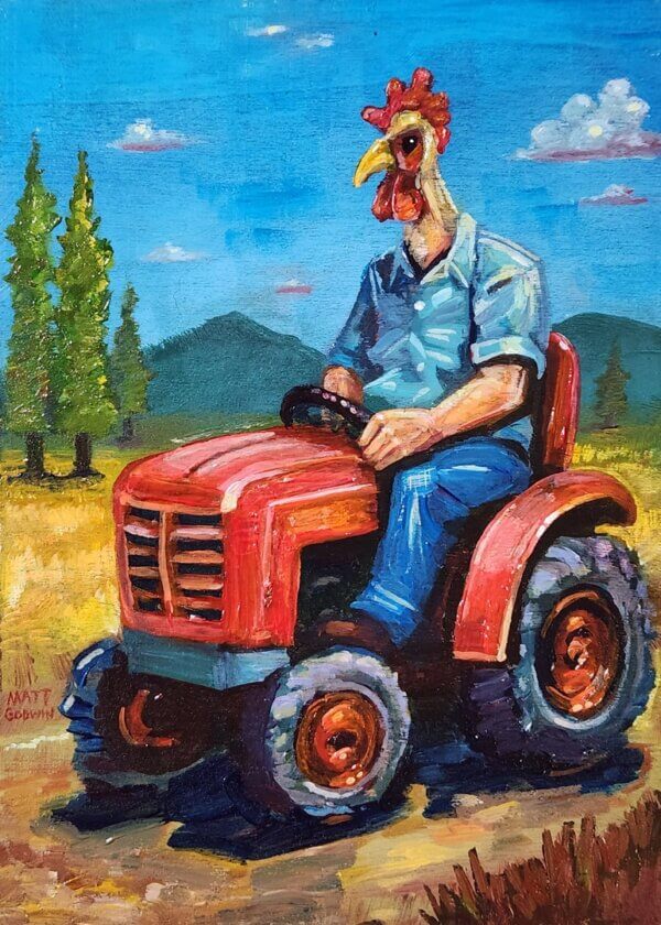 Chicken Farmer Painting by Matt Godwin