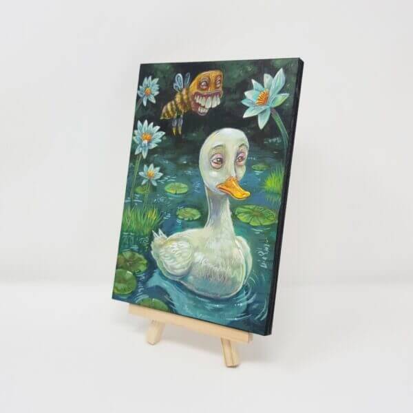 Duck With Bee Friend Original Painting by Matt Godwin