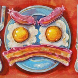 Eggs and Bacon Face Painting by Matt Godwin