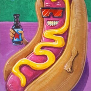 Hot Dog With Beer Painting by Matt Godwin