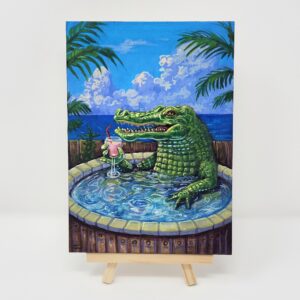 Hot Tub Gator, 5"x7"