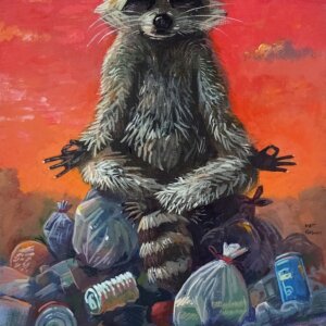 Meditating Racoon Painting by Matt Godwin