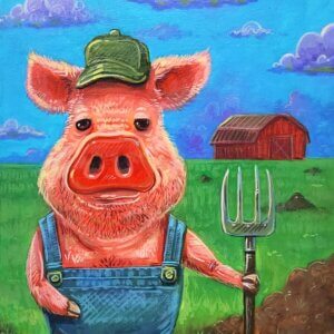 Pig Farmer Painting by Matt Godwin