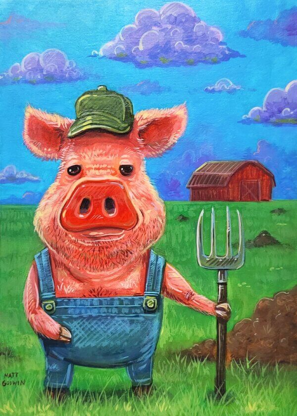 Pig Farmer Painting by Matt Godwin