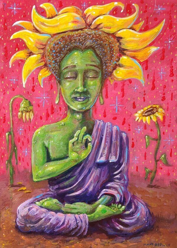 Plant Buddha Painting by Matt Godwin