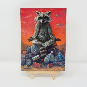 Raccoon Meditating, 5"x7"