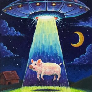 UFO Abducts Pig Painting Florida Artist Matt Godwin