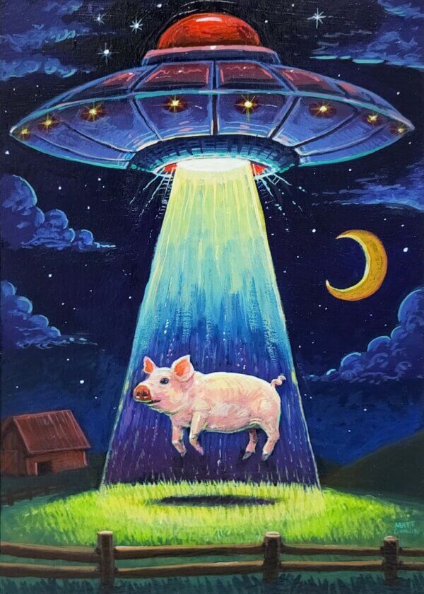 UFO Abducts Pig Painting Florida Artist Matt Godwin