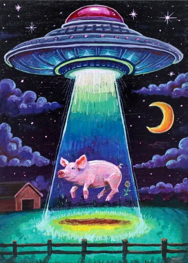 UFO Abducts Pig (Roswell)