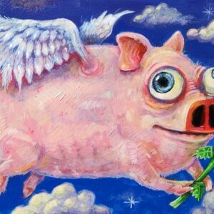 Flying Pig Painting by Matt Godwin