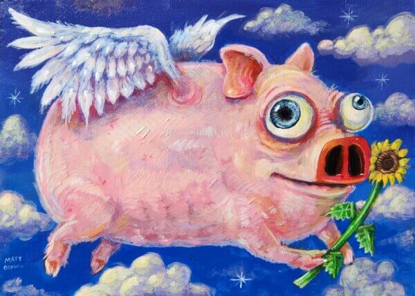 Flying Pig Painting by Matt Godwin