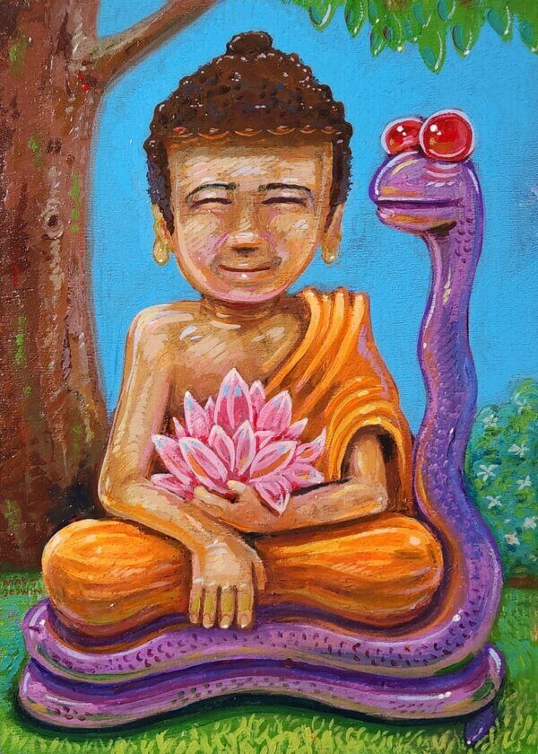 Young Buddha Painting by Matt Godwin