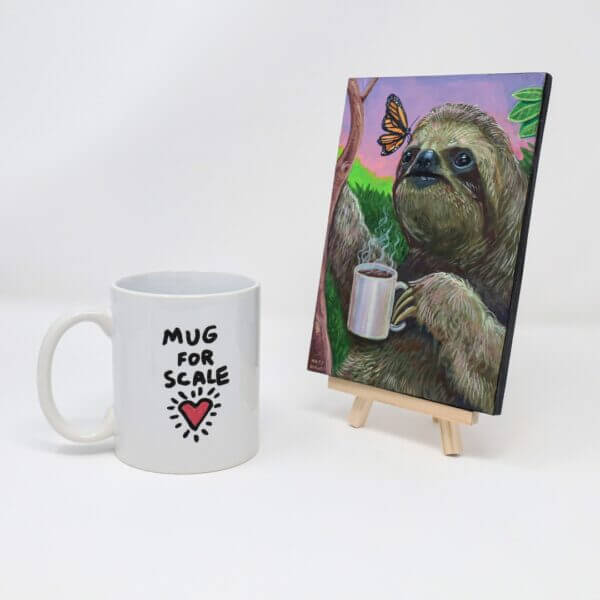 Sloth With Coffee Painting By Matt Godwin