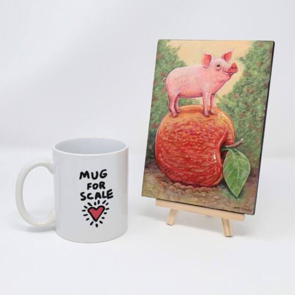 Tiny Pig In An Apple Orchard Painting By Matt Godwin