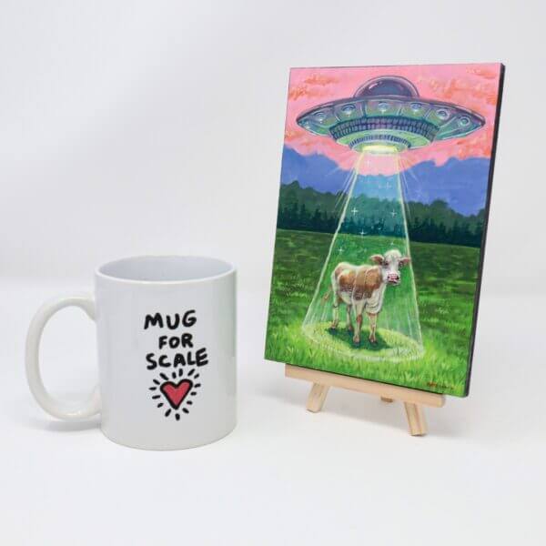 Ufo Abducts Cow In The Mountains Painting By Matt Godwin