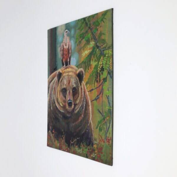 Bear With Vulture Friend Painting By Matt Godwin