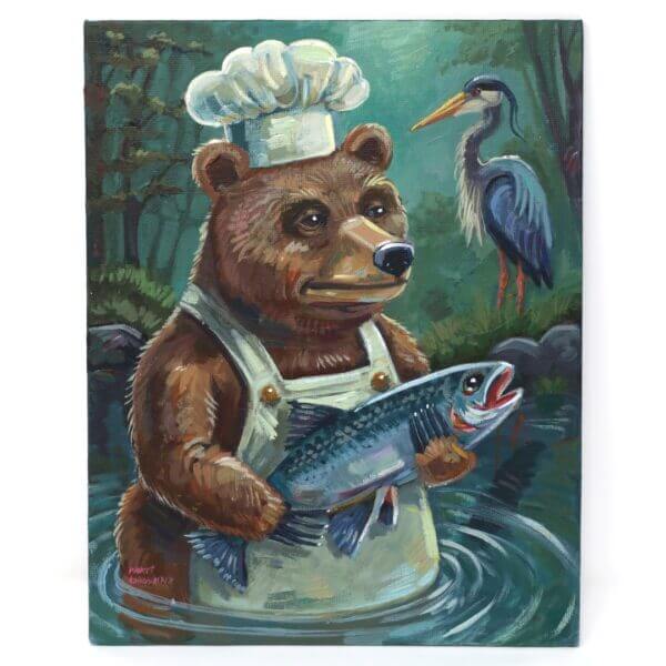 Chef Bear Painting By Matt Godwin