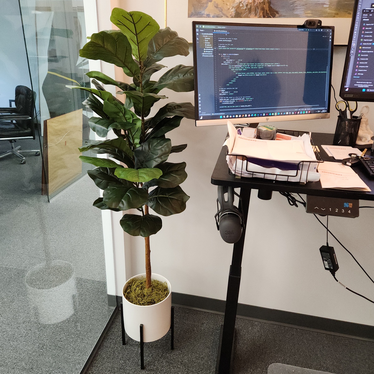 Fake tree in an office