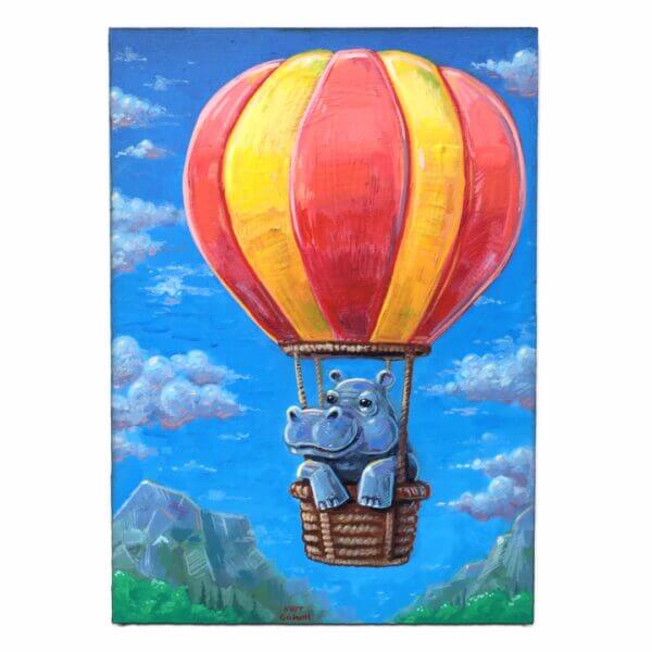 Hot Air Balloon Hippo Painting By Matt Godwin