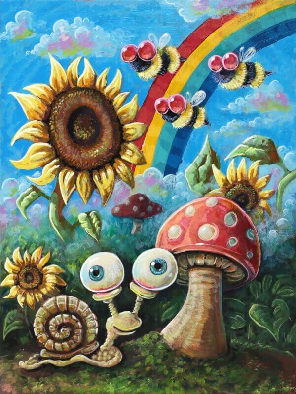 A Snail In The Garden On A Nice Day Painting By Matt Godwin