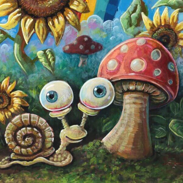 A Snail In The Garden On A Nice Day Painting By Matt Godwin