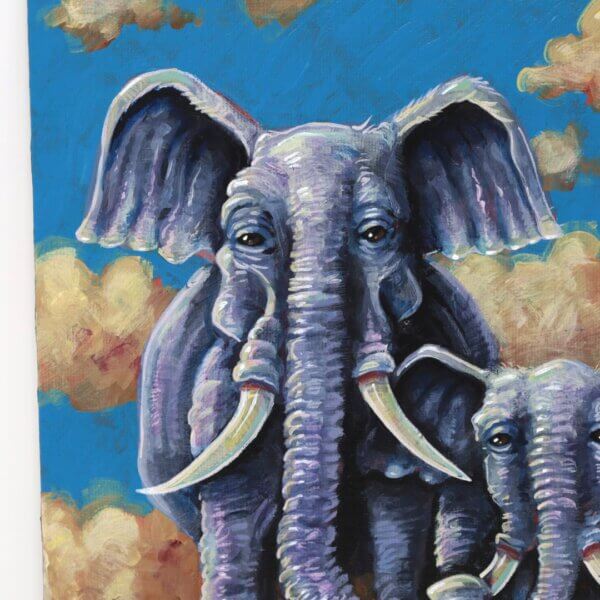 Baby Elephant With Loving Parent Painting By Matt Godwin