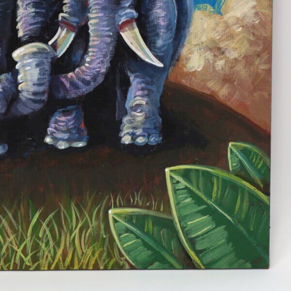 Baby Elephant With Loving Parent Painting By Matt Godwin