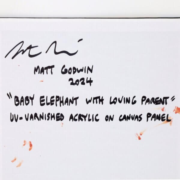 Baby Elephant With Loving Parent Painting By Matt Godwin