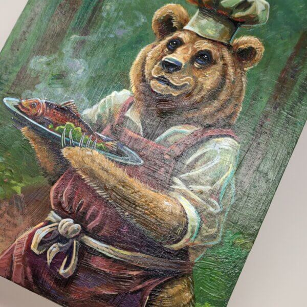 Bear Chef Presents Fish Painting By Matt Godwin